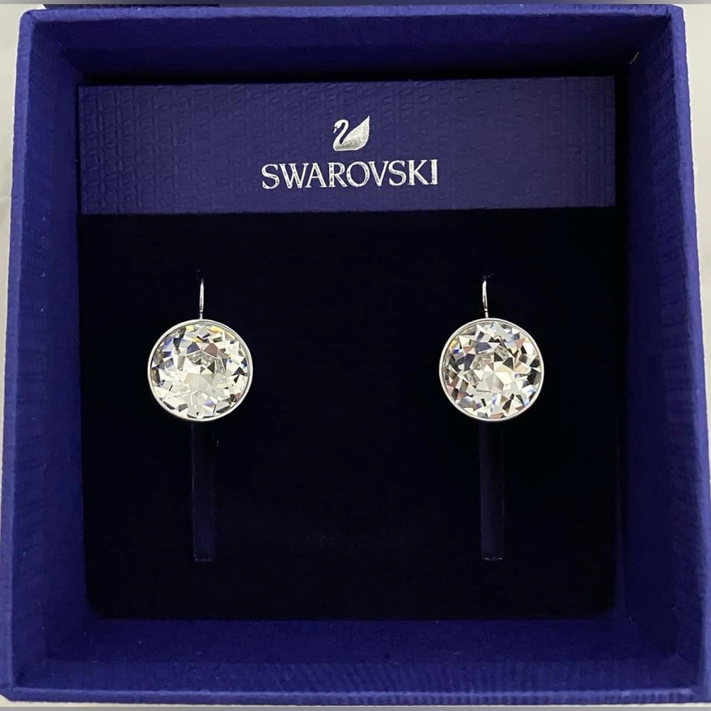 RARE FIND, LARGE, WHITE, Authentic Swarovski Bella Drop Earrings, 883551. BNIB.